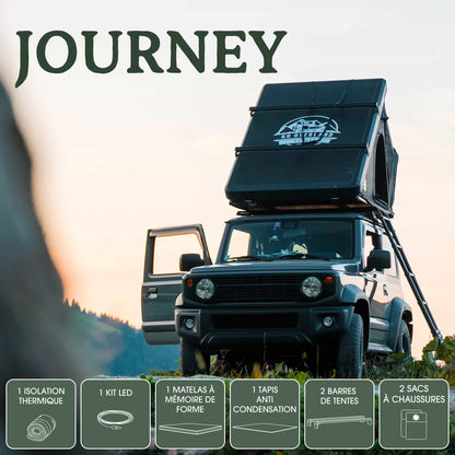 Tente de Toit Rigide JOURNEY - 2 Places Ultra Légère & Compacte sur Xperts4x4 Accessoires 4x4 Off-Road
