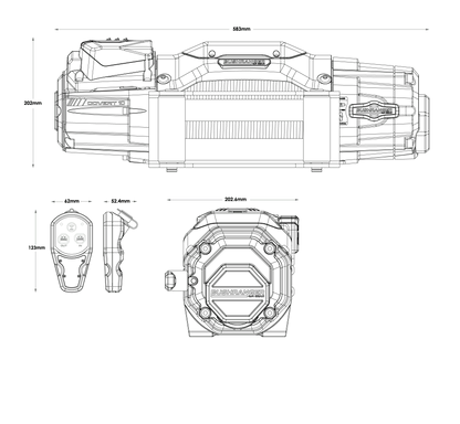 Treuil COVERT 10 Bushranger | 12V | 4536 KG | Acier sur Xperts4x4 Accessoires 4x4 Off-Road