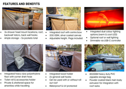 Espace Douche ARB Touring | Avec Tapis de sol sur Xperts4x4 Accessoires 4x4 Off-Road